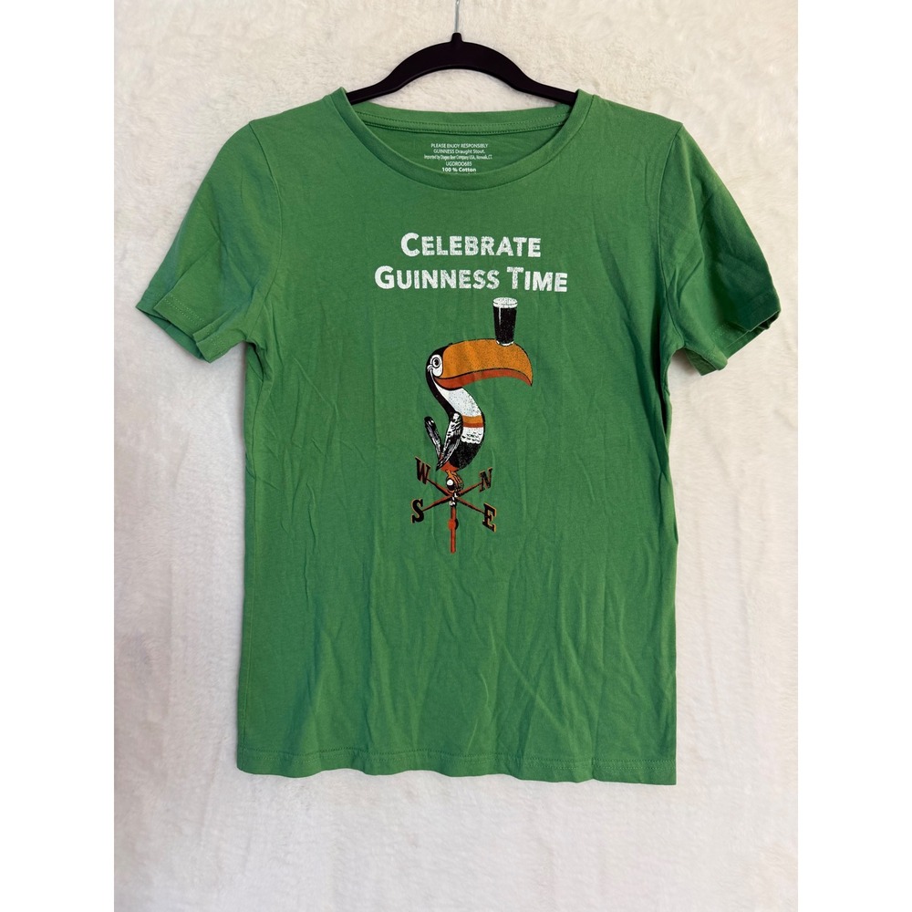 Guinness Toucan Graphic T-Shirt Green Mens Large Celebrate Guinness Time Cotton
